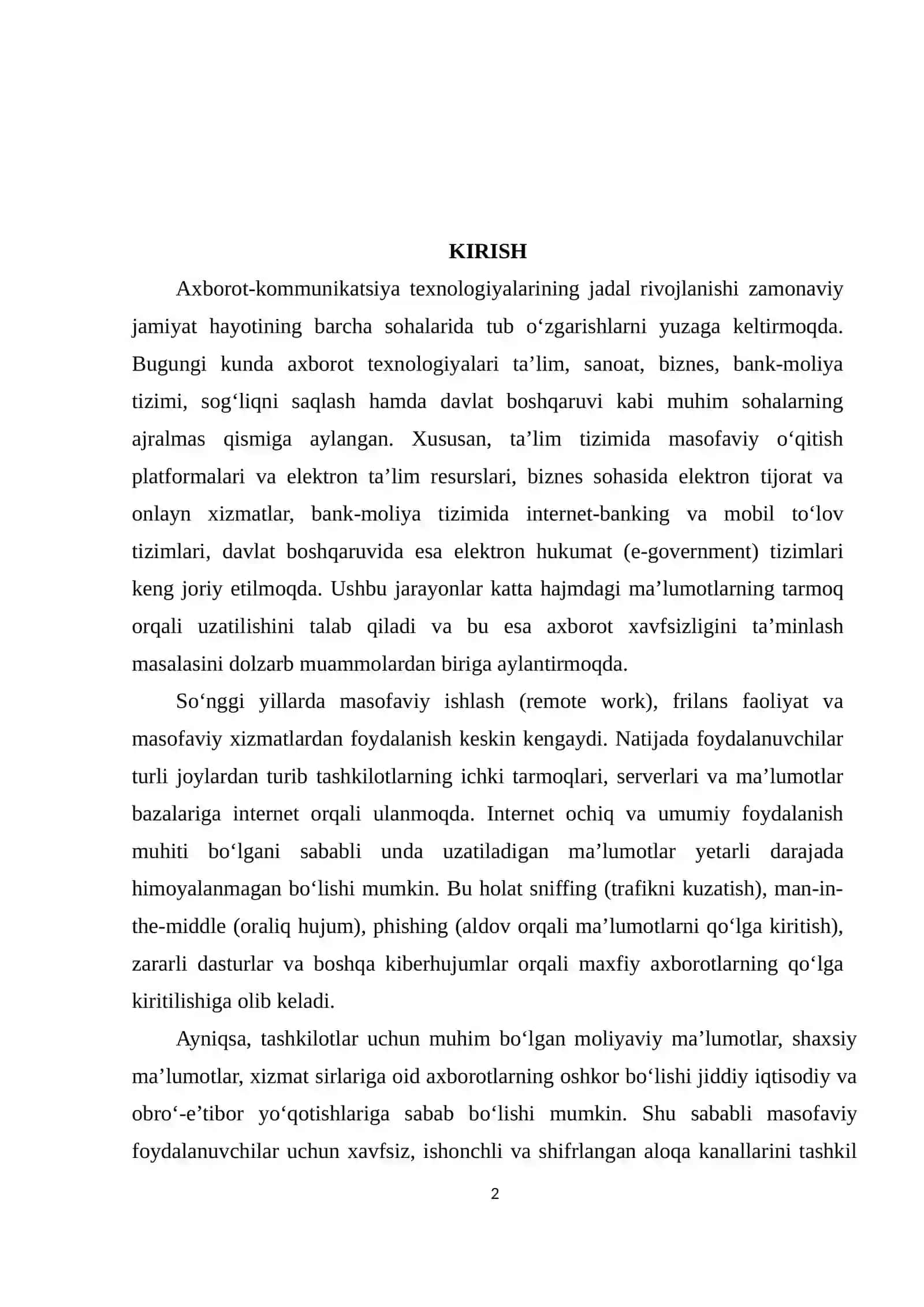 VPN ASOSIDA XAVFSIZ TARMOQ ULANISHINI TASHKIL ETISH 2