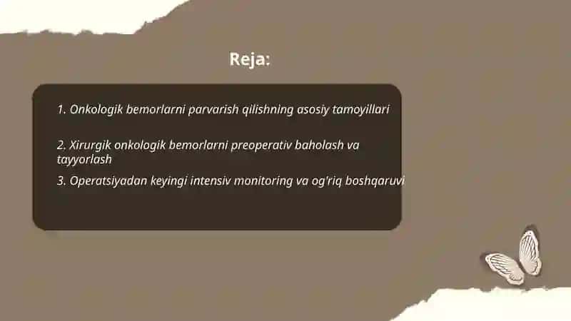 Onkologik bemorlarni parvarish qilish.Xirurgik bemorlarni ovqatlantirish 2