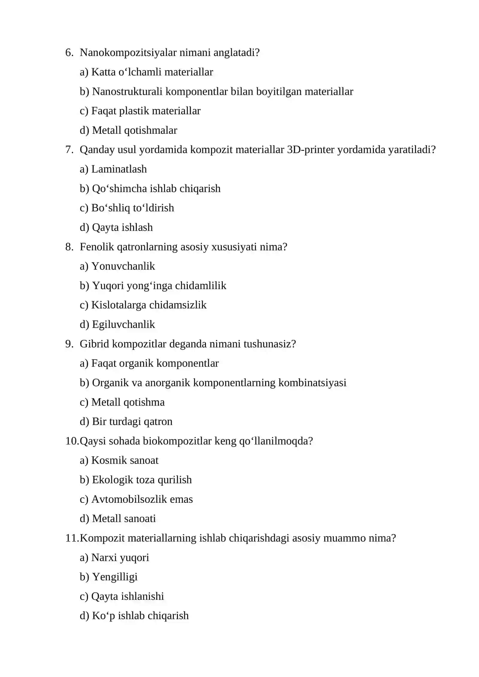 12-Semenar: Kompozit materiallarni olislh va qo'llanilishi sohalari, istiqbollari 2