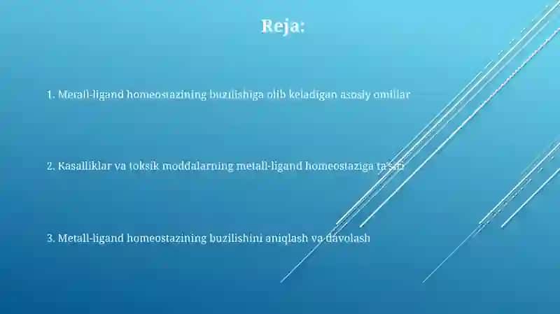 Tananing metal-ligand gomeostazining buzilishi mumkin bôlgan holatlar 2