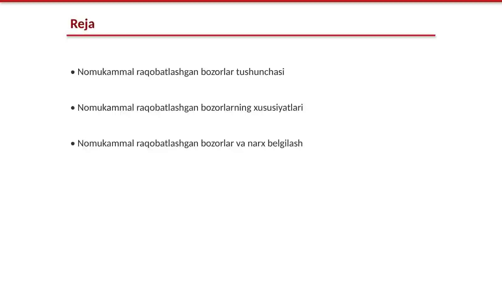 Nomukammal raqobatlashgan bozorlar va ularning xususiyatlari 2