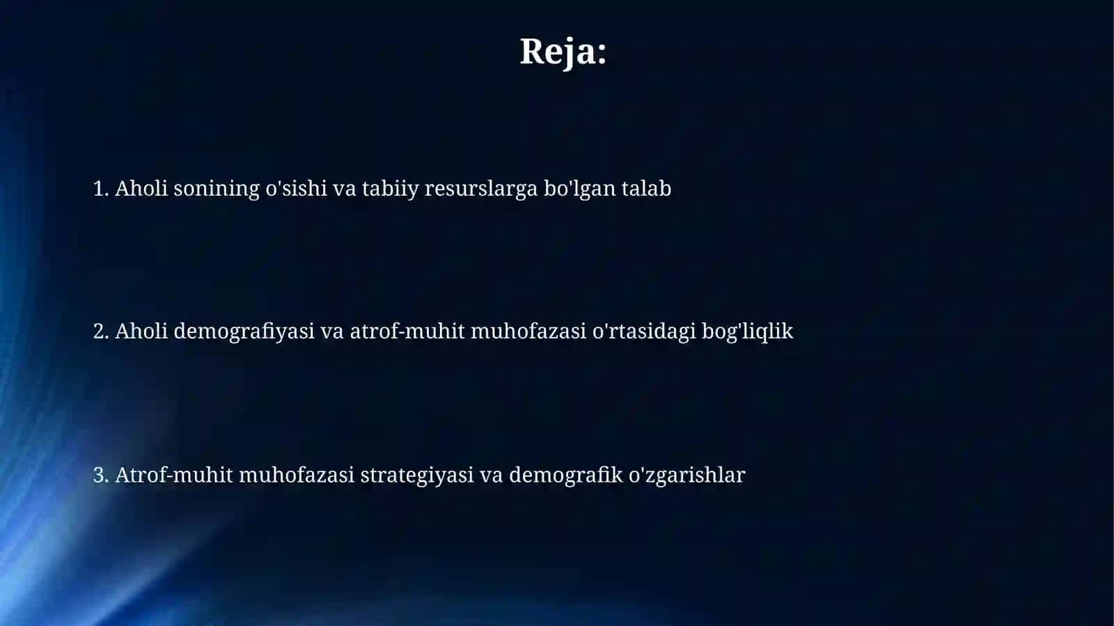 Inson demografiyasi va atrof muhit muhofazasi 2
