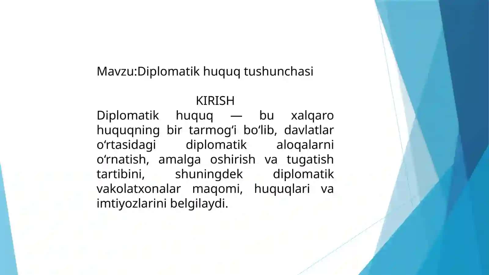 Diplomatik huquq tushunchasi 2