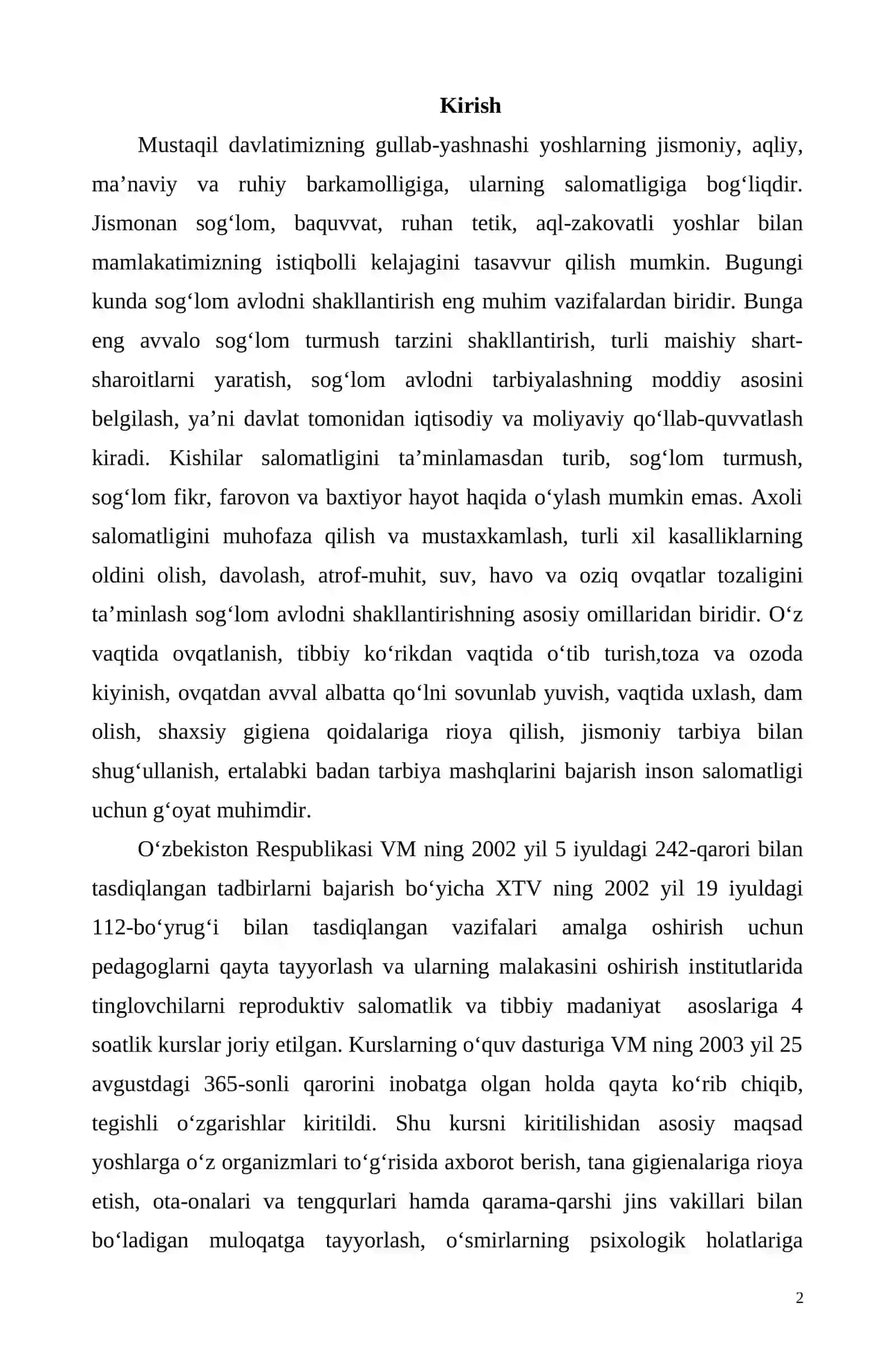 Tibbiy madaniy asoslari va reproduktiv salomatlik 2