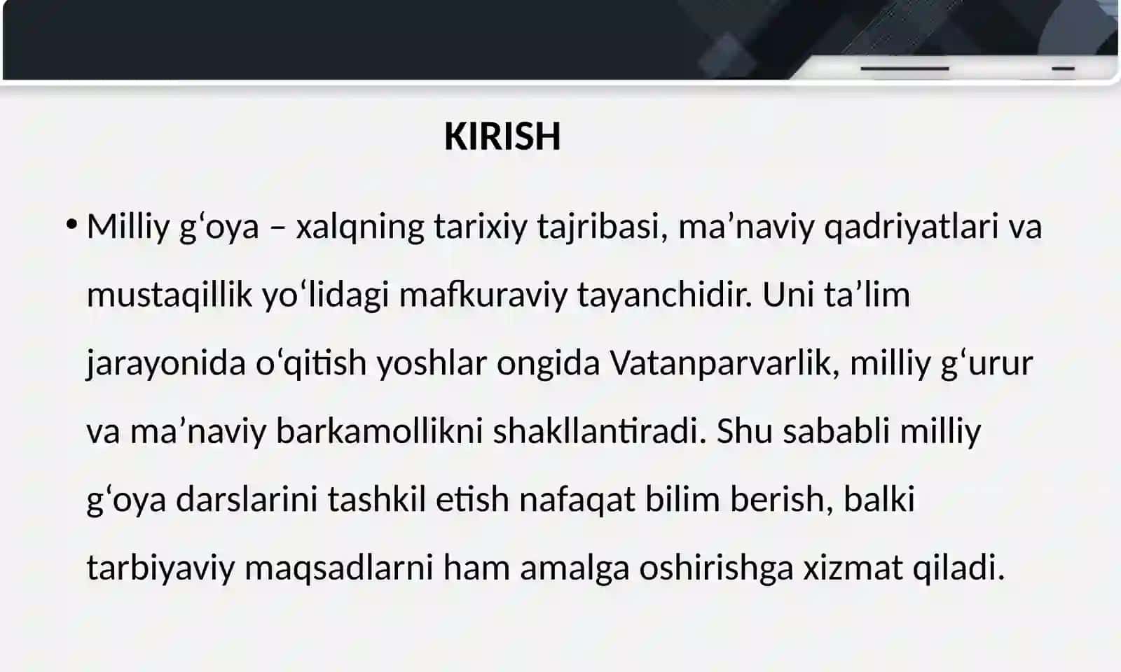Milliy g'oya darslarini tashkil etishning inovatsion usullari 2