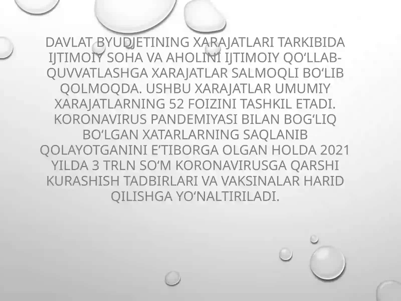 2021 yil uchundavlat byudjeti harajatlari 2