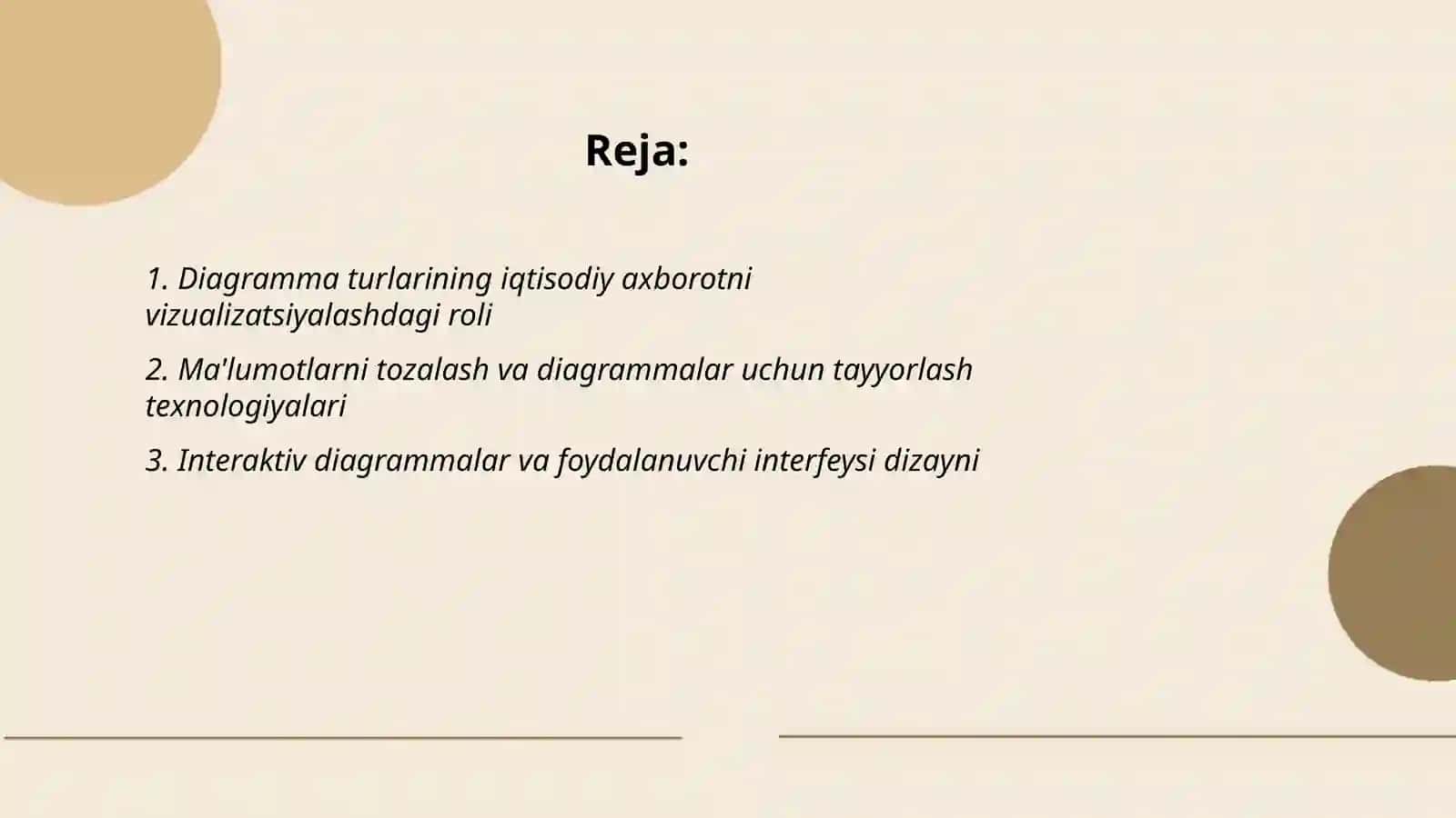 Axborot tizimlarida diagrammalar yordamida iqtisodiy axborot tahlil qilish texnologiyalari 2