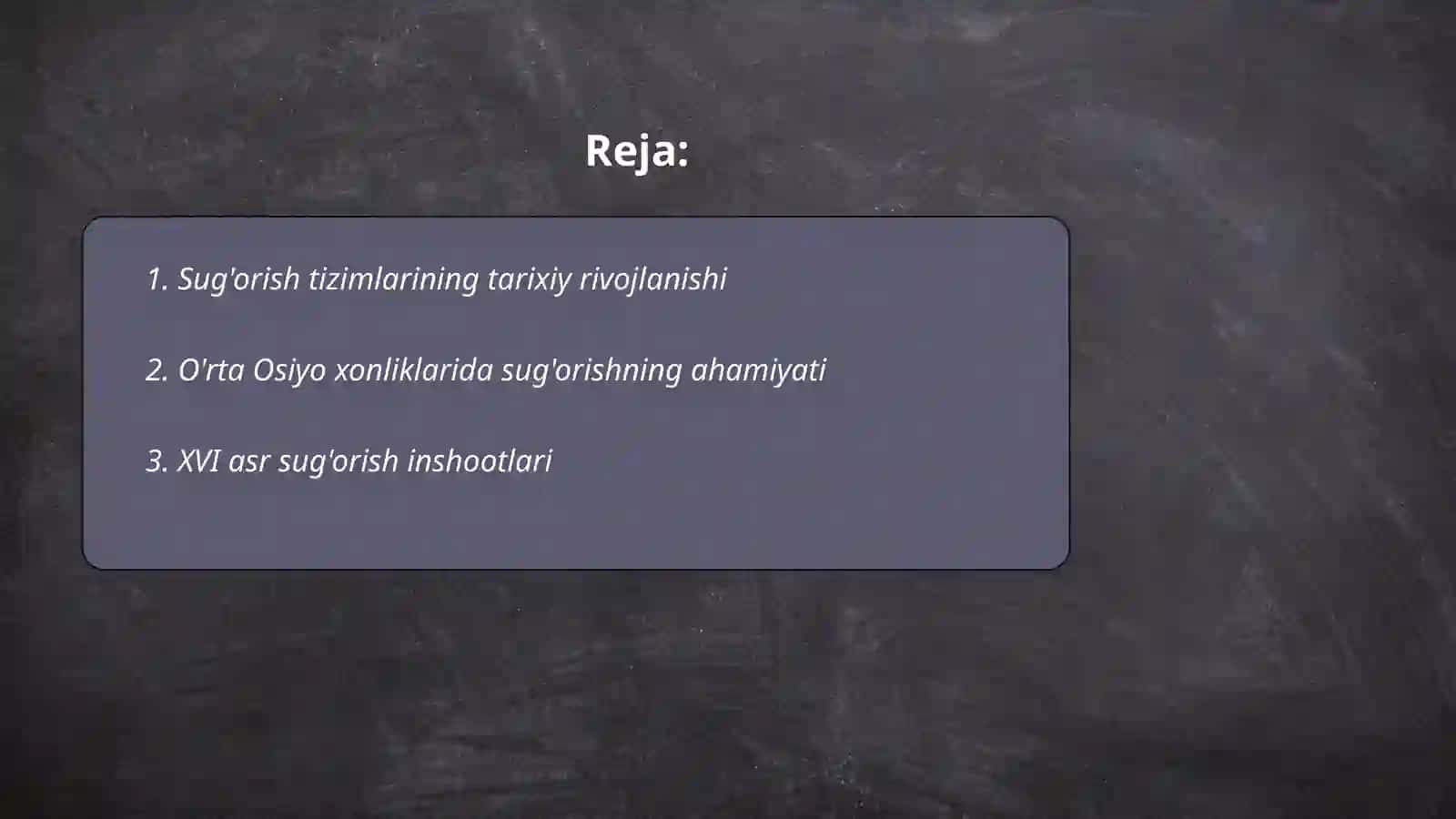 O'rta Osiyo xonliklarida sug’orish inshootlari barpo etilishi 2