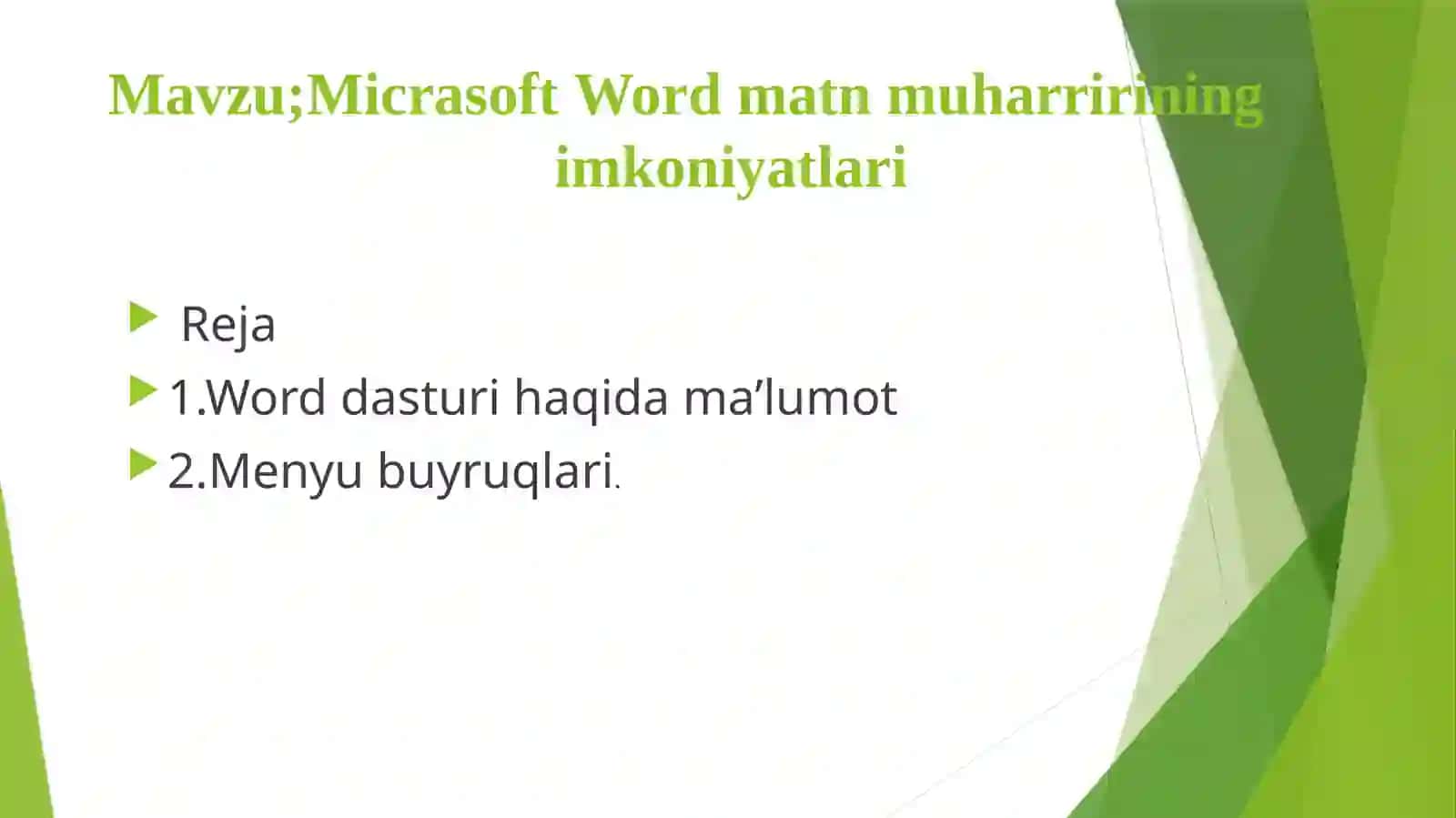 MicrasoftWord matn muharriri 2