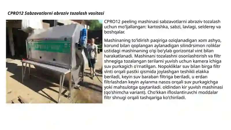 CPRO12 Sabzavotlarni abraziv tozalash vositasi 2