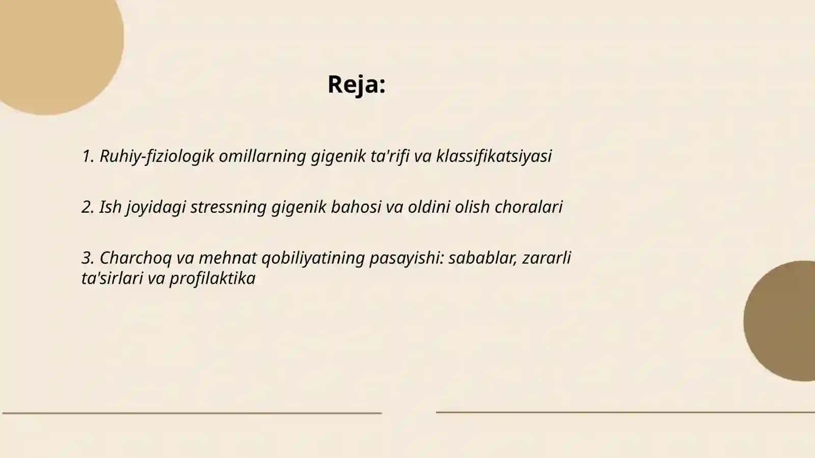 Ruhiy fiziolagik omillarga gigenik tarif ularning zararli tasirlari oldini olish tadbirlari 2