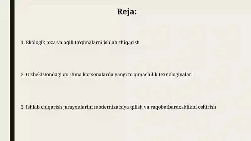 Ishlab chiqarish texnologiyalari 2