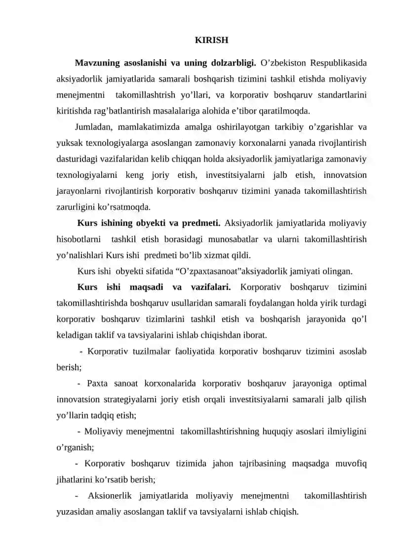 Aksiyadorlik jamiyatlarida moliyaviy hisobotlarning o’rni va moliyaviy hisobotlarning tamoyillari 2
