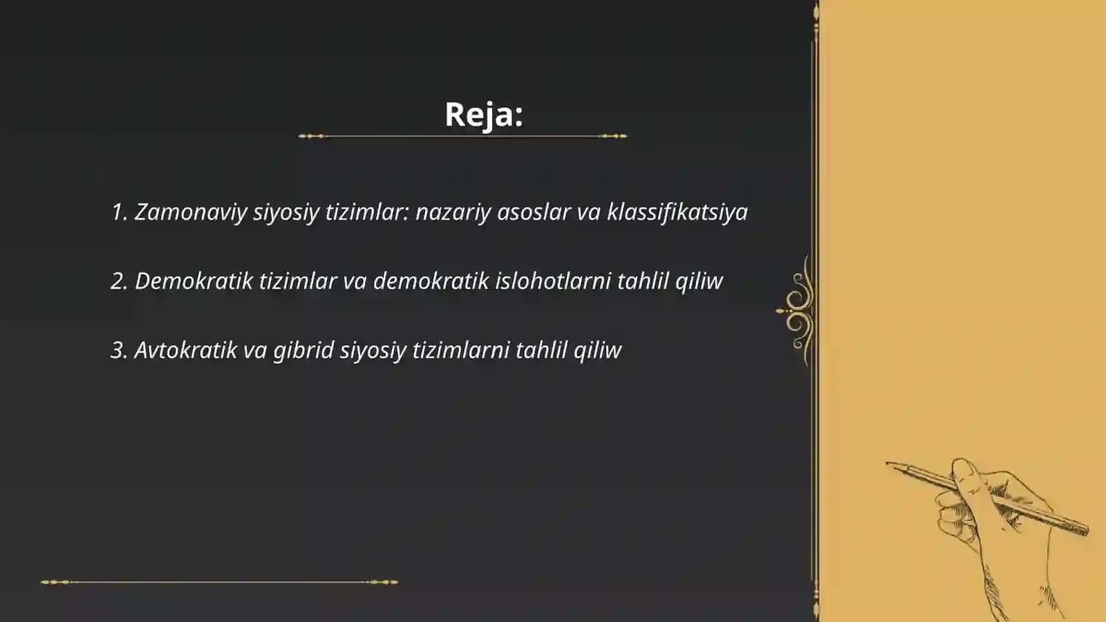 Zamonaviy siyosiy tizimlar va jarayonlarni tahlil qilish 2