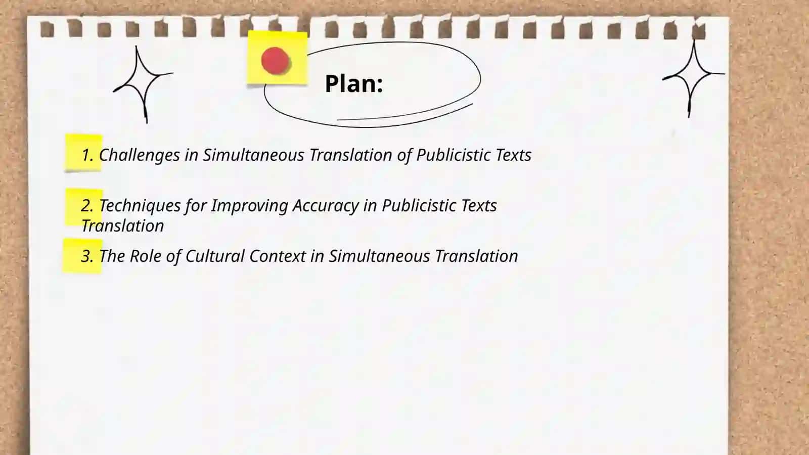 Simultaneous translation of publicistic texts 2