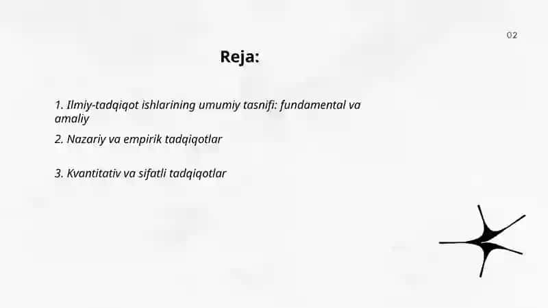 Ilmiy-tadqiqot ishlarining turlari va tarkibiy qismlari 2
