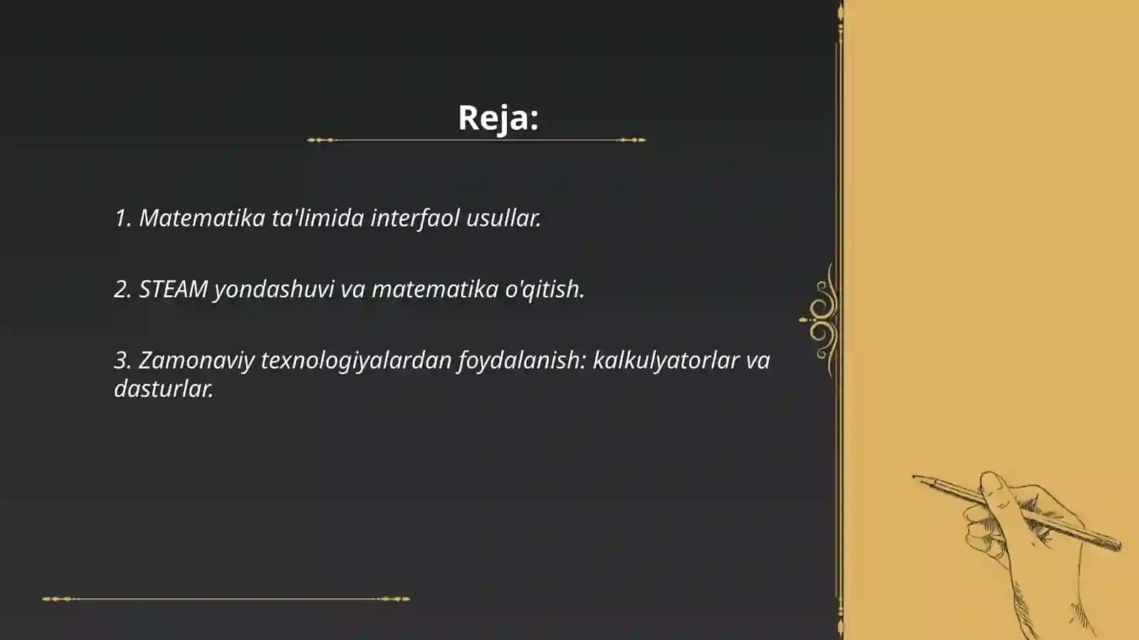 Matematika fanini o'qitish 2