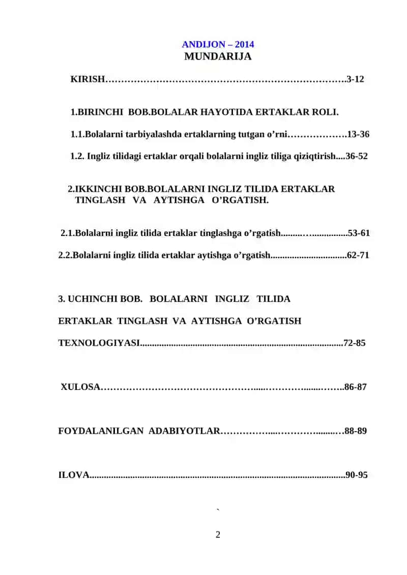 BOLALARNI INGLIZ TILIDA ERTAKLAR TINGLASH VA AYTISHGA O’RGATISH TEXNOLOGIYALARI 2