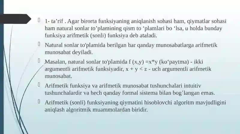 Xisoblanuvchi funksiyalar 2
