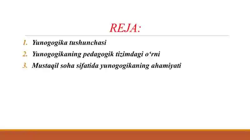 YUNOGOGIKA – PEDAGOGIKANING MUSTAQIL SOHASI SIFATIDA. 2
