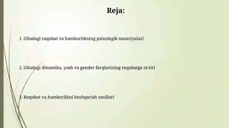 Oilada bolalar orasida raqobat va xamkorlik: psixologik yondashuvlar 2