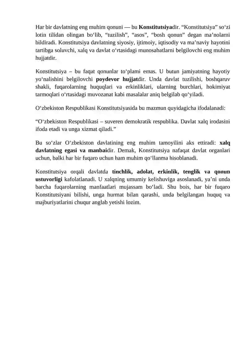 O‘zbekiston Konstitutsiyasi 2