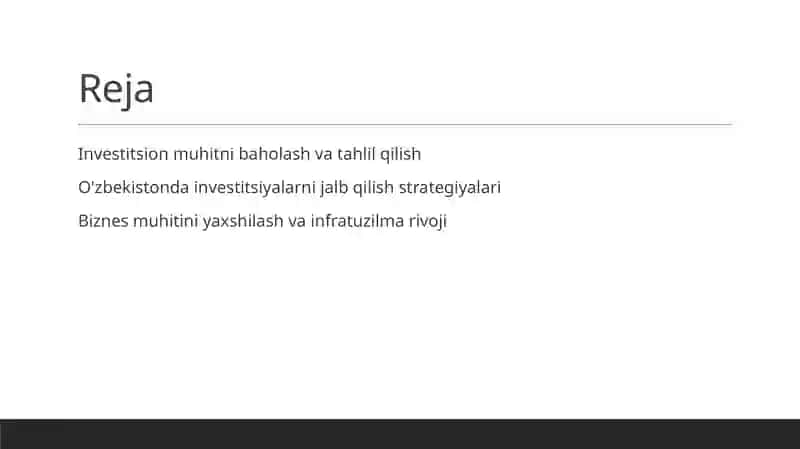 O'zbekistonda investitsiyalarni jalb qilish strategiyalari 2