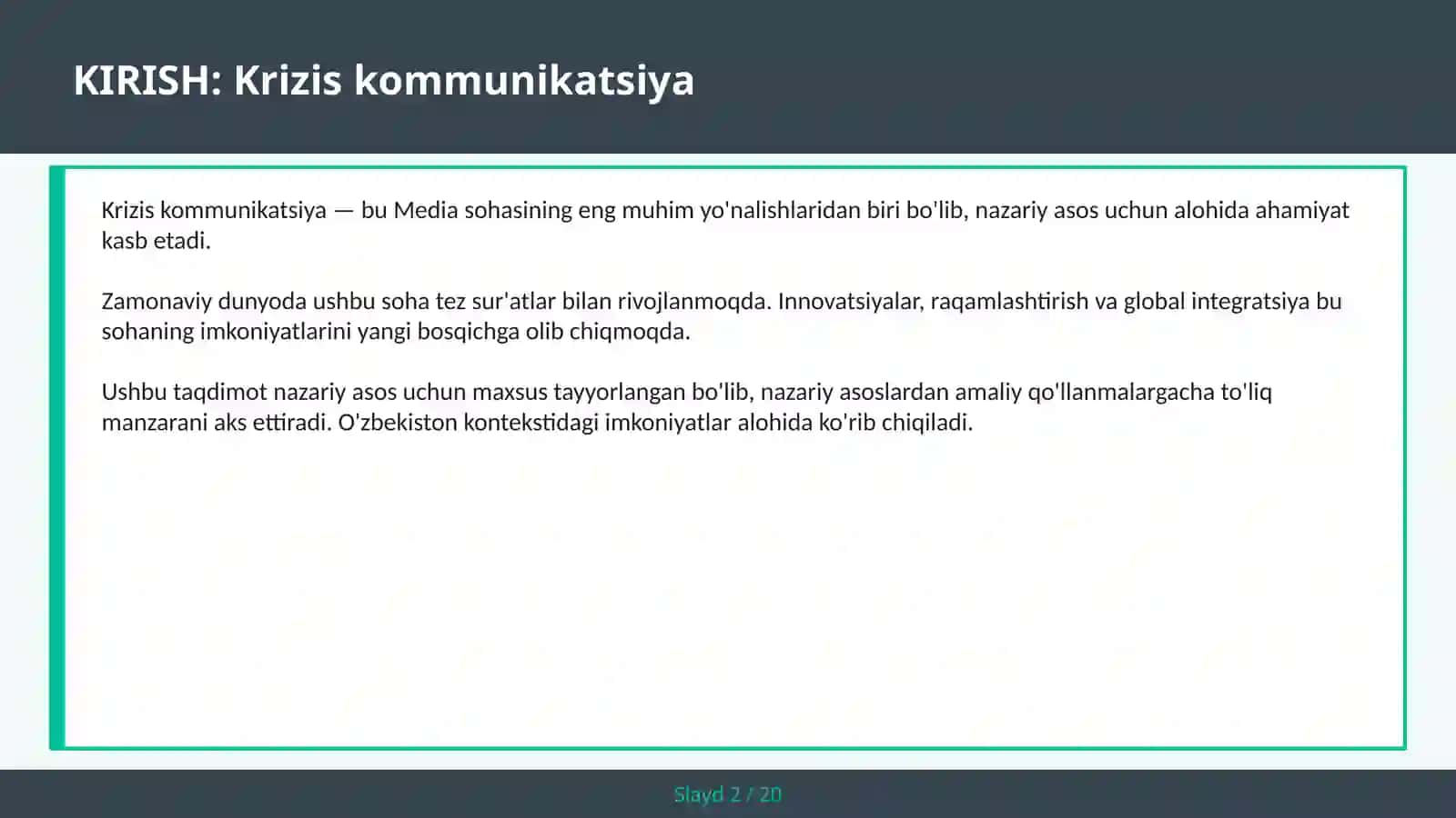 KRIZIS KOMMUNIKATSIYA 2