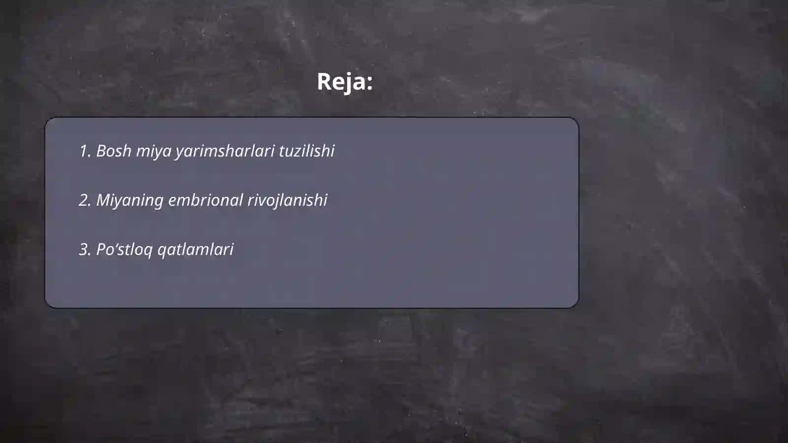 Bosh miya yarimsharlar poʻstlogʻining morfogenezi 2