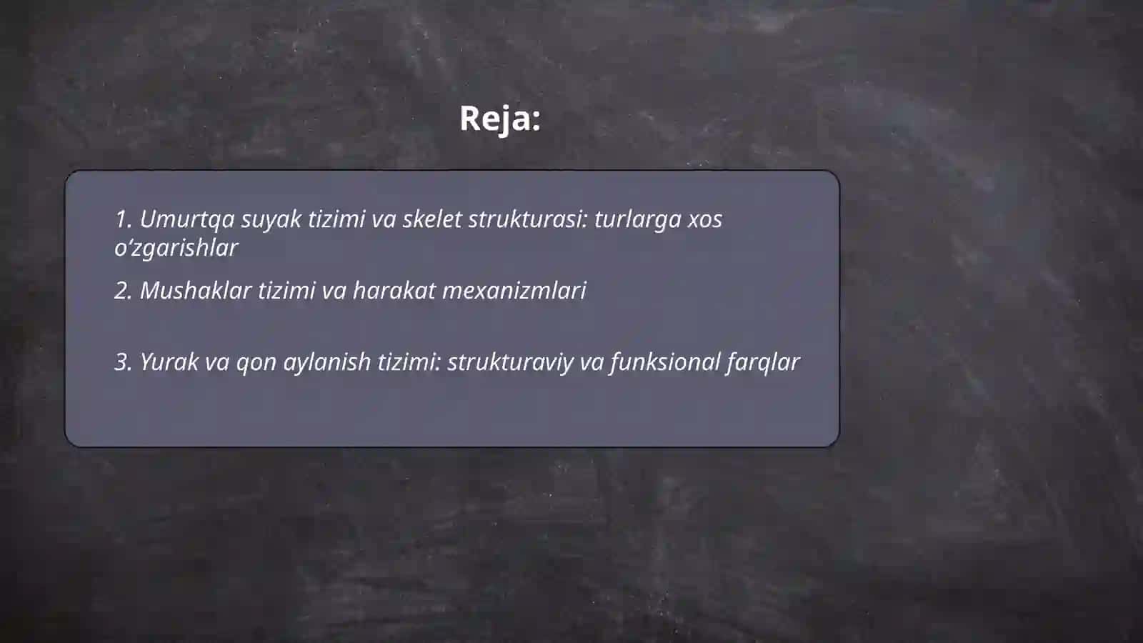 Umurtqali hayvonlarning anatomiyasi, fiziologiyasi, sistematikasi va tabiatda tutgan oʻrni 2
