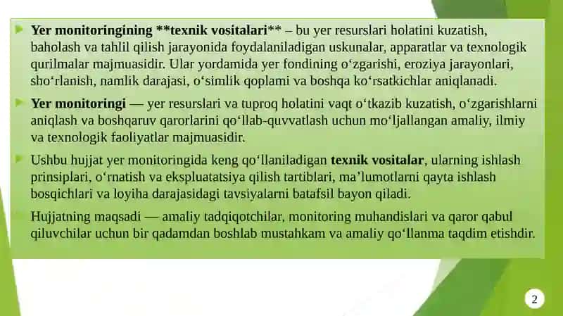 Yermonitoringining axborot-texnik vositalari taminoti 2
