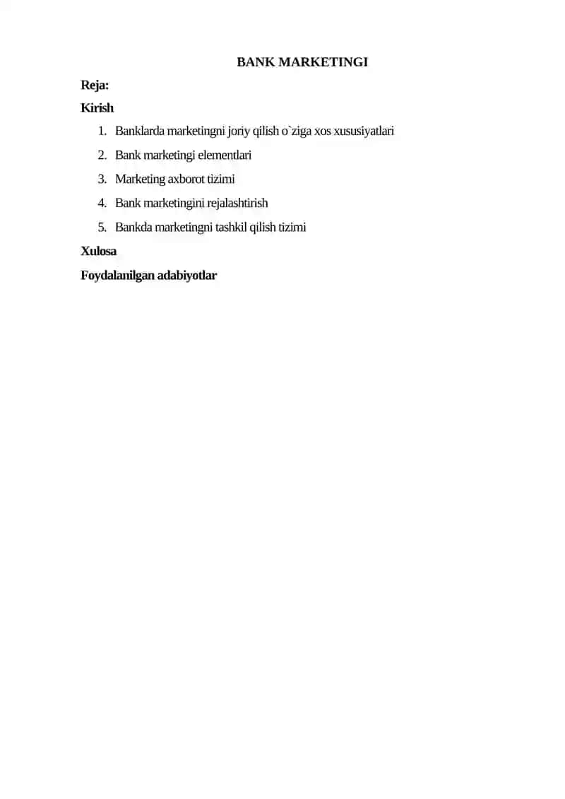 BANK MARKETINGI referat 2