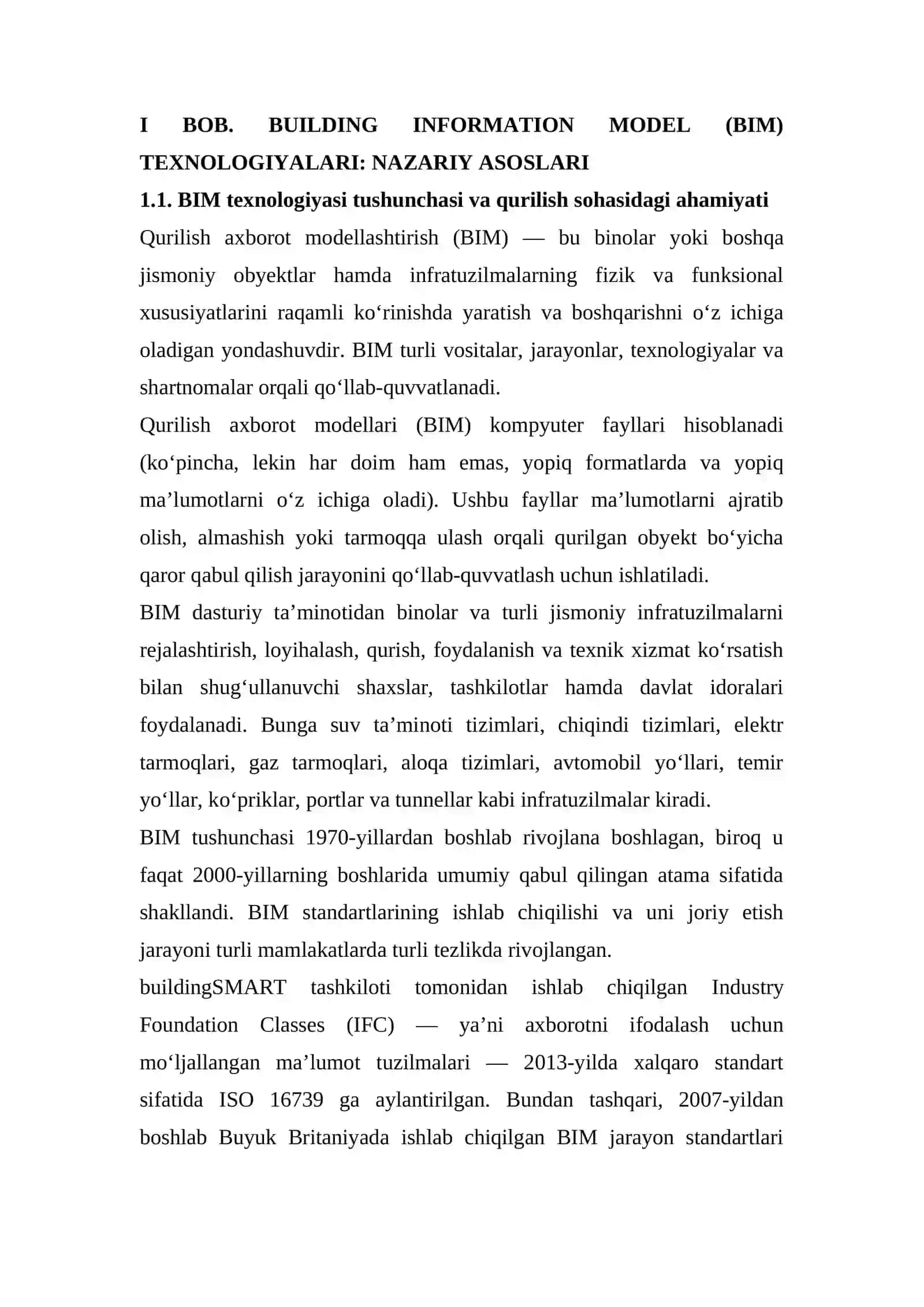 Qurilish korxonalarida Building Information Model (BIM) texnologiyalarini joriy etish 2
