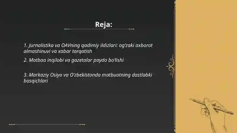 Jurnalistika va OAV ning paydo boʻlish tarixi 2