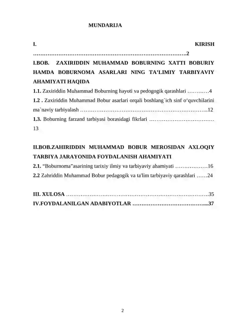 ZAXIRIDDIN MUHAMMAD BOBURNING XATTI BOBURIY HAMDA BOBURNOMA ASARLARI NING TAʼLIMIY TARBIYAVIY AHAMIYATI 2
