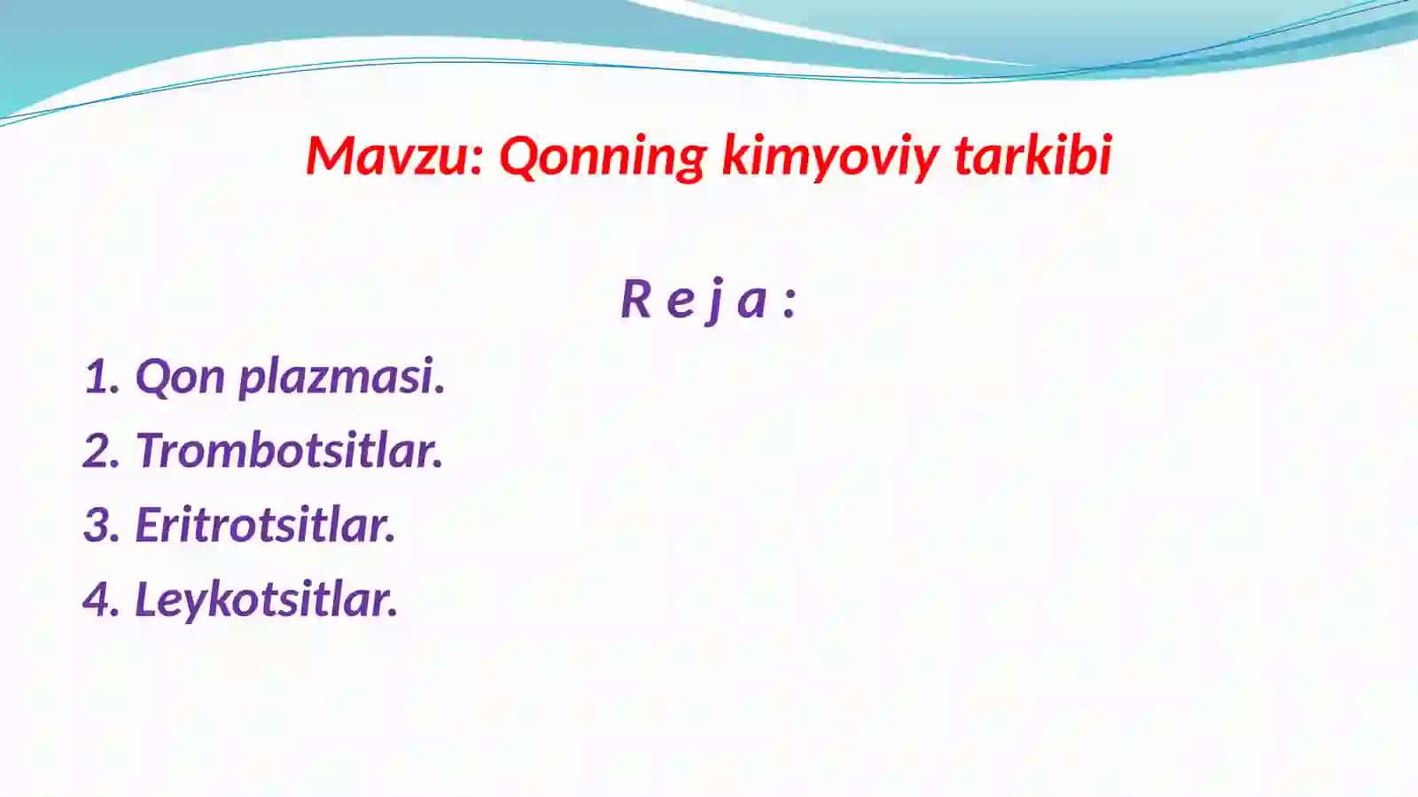 Qonning kimyoviy tarkibi 2