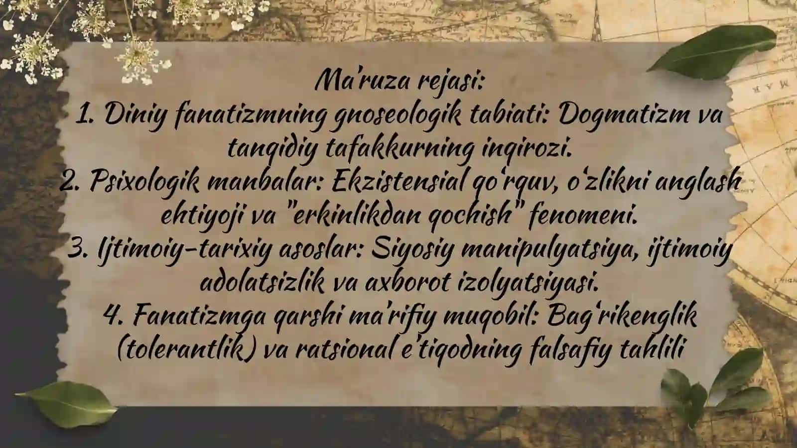 DINIY FANATIZMNING ASOSLARI VA MANBALARI 2