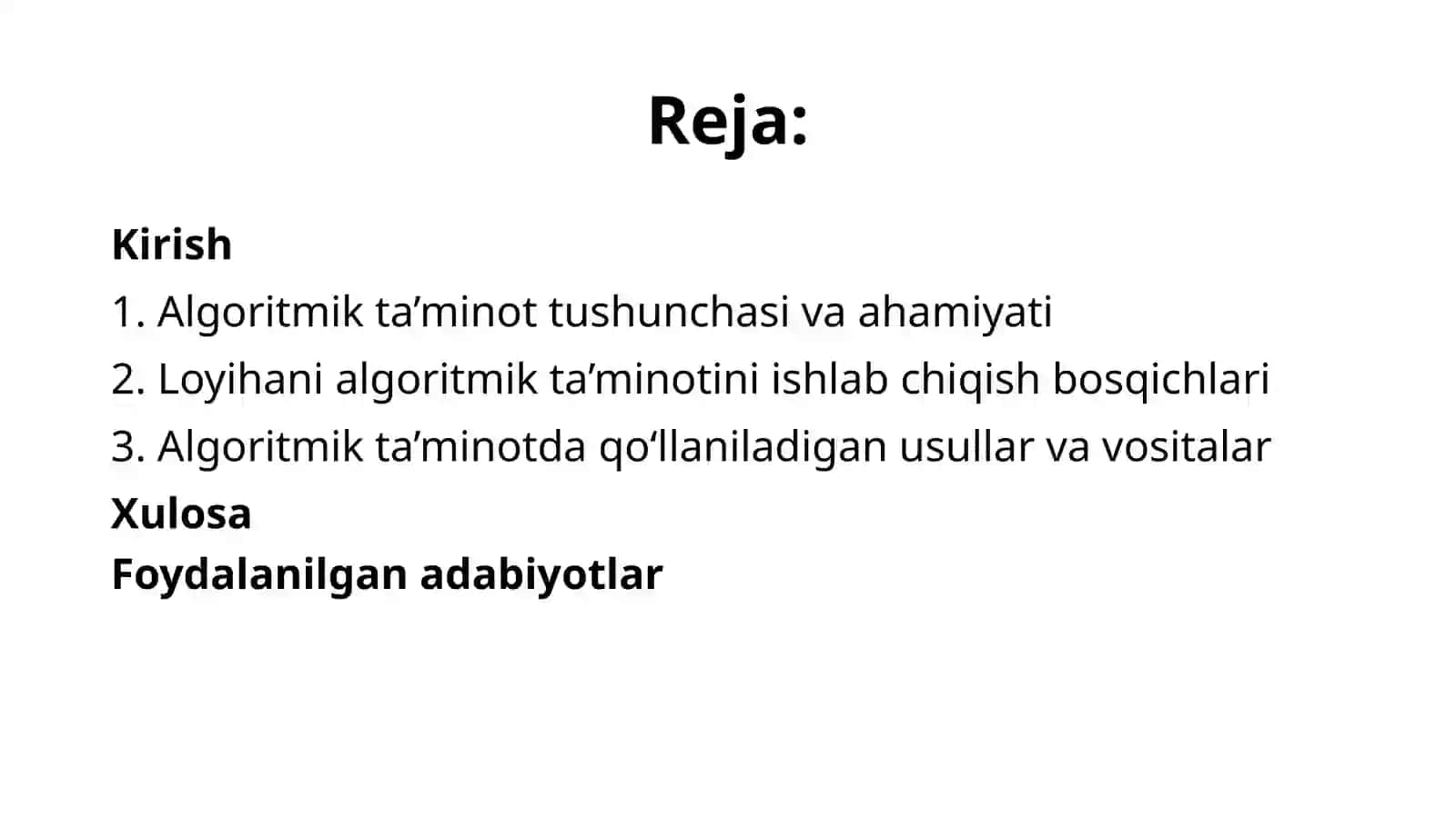 Algoritmik ta’minot 2