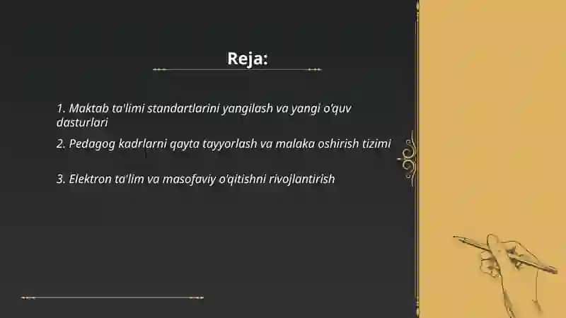Yangi Oʻzbekistonda ta'lim sohasida amalga oshirilayotgan oʻzgarishlar 2