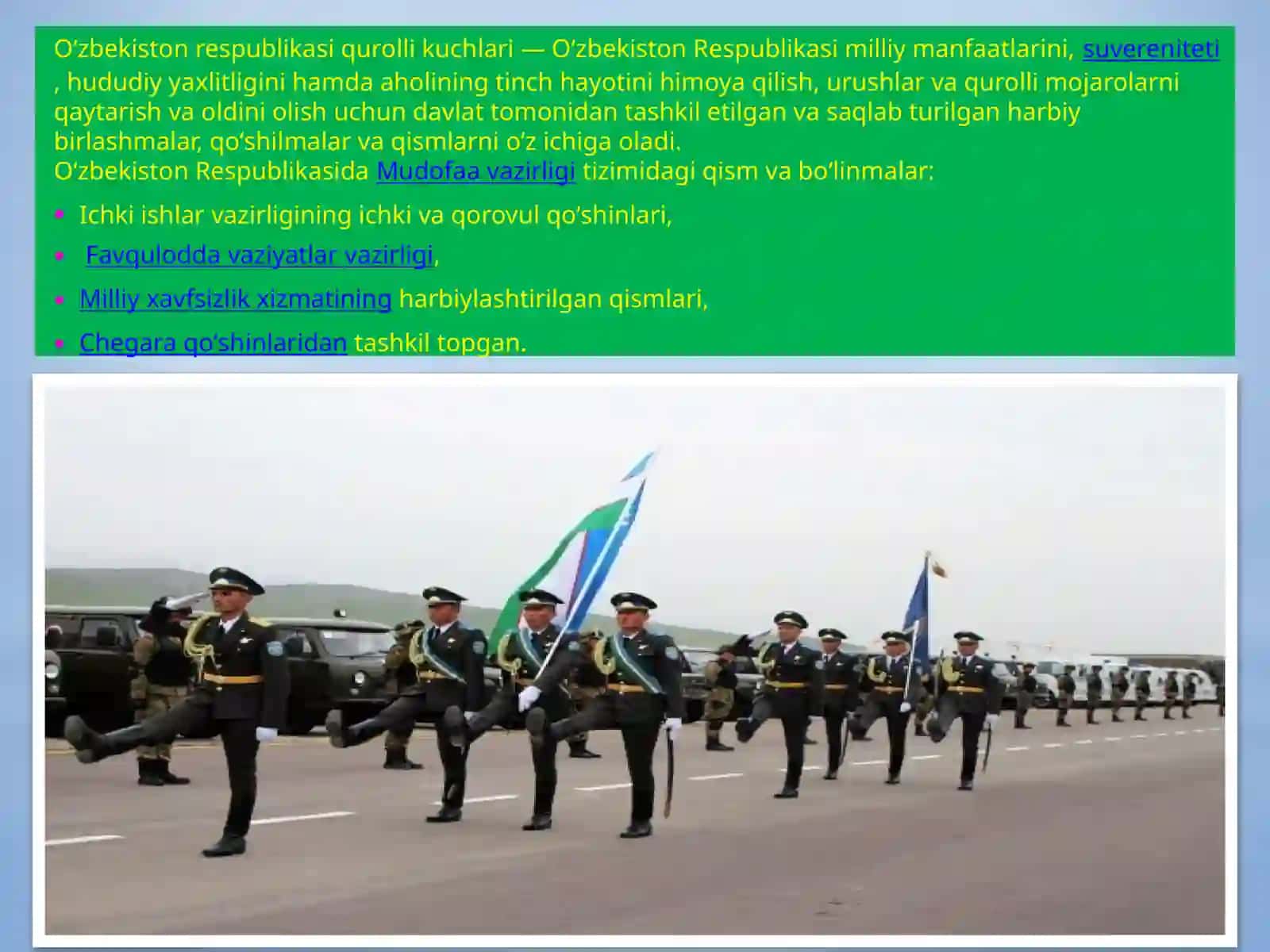 O'zbekiston Respublikasi Qurolli Kuchlari Tizimi 2