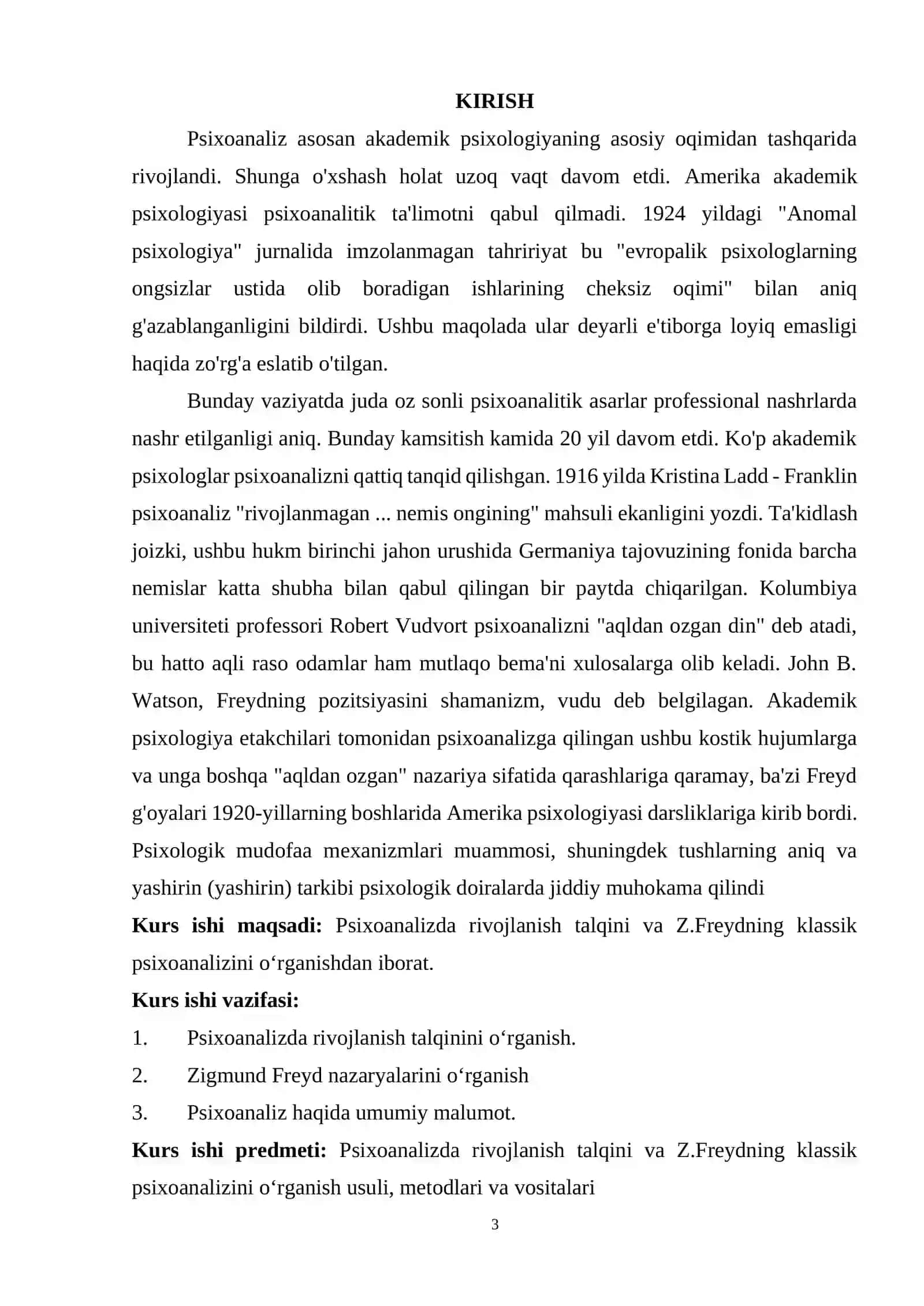 Psixoanalizning asosiy tushunchalari va g'oyalari 2