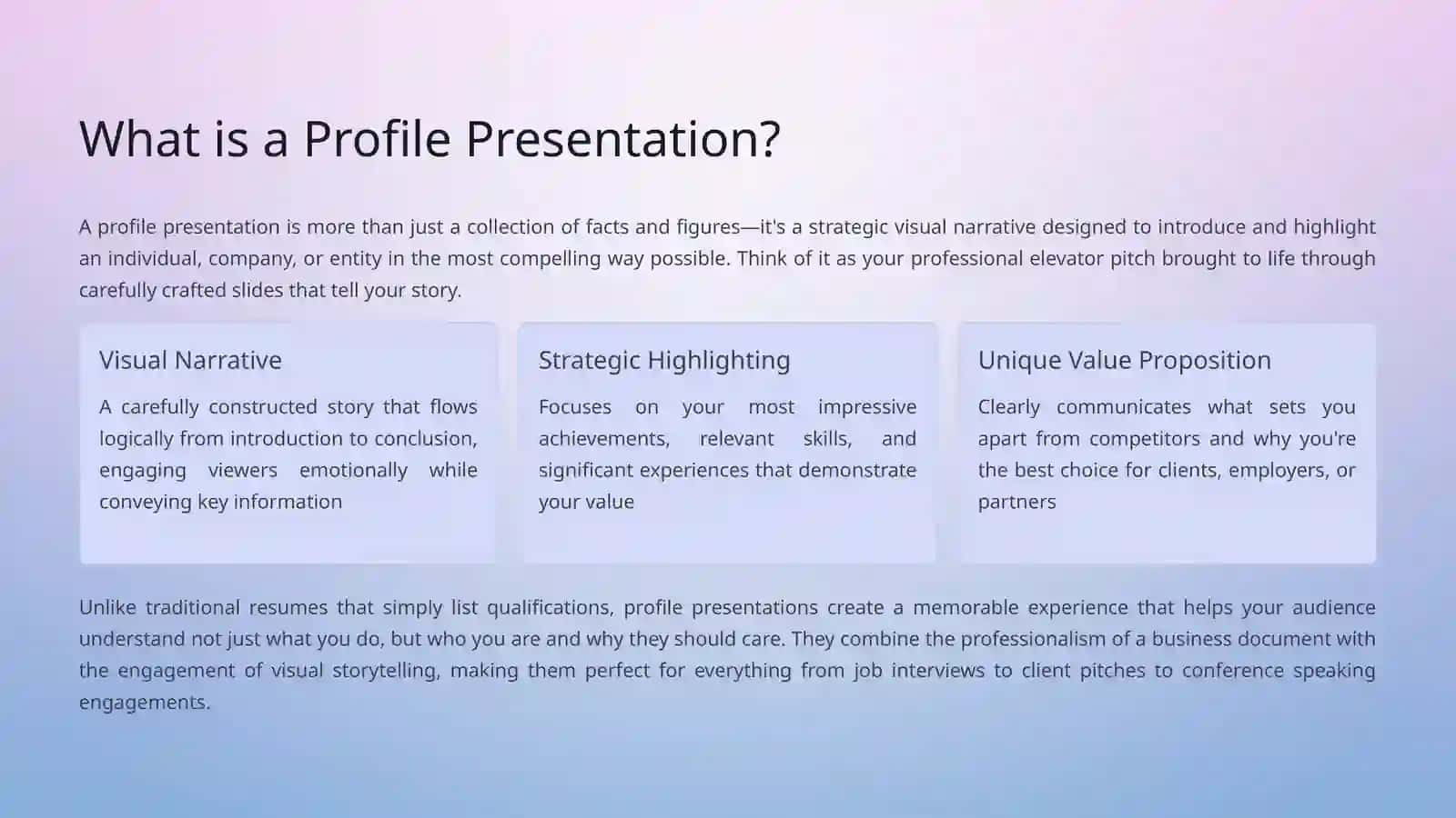 The Power of Profile Presentations: Making Your Mark 2