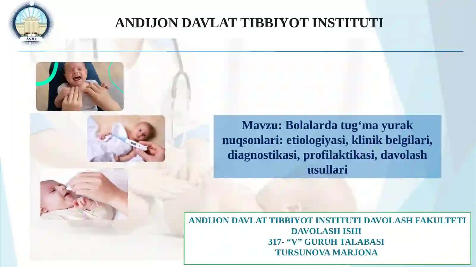 Bolalardatugʻmayuraknuqsonlari:etiologiyasi,klinikbelgilari,diagnostikasi,profilaktikasi,davolashusullari 2
