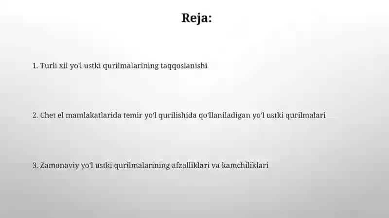 Temir yo'l qurilishida qo’llanadigan yo‘l ustki qurilmasi 2