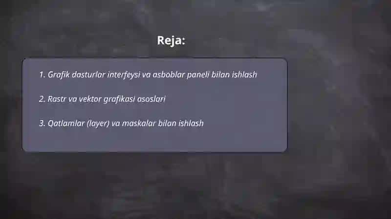 Kompyuter grafikasi dasturlari bilan ishlash 2