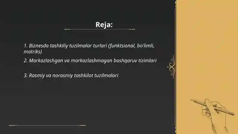 Biznesda tashkiliy tuzilmalar va madaniyat 2