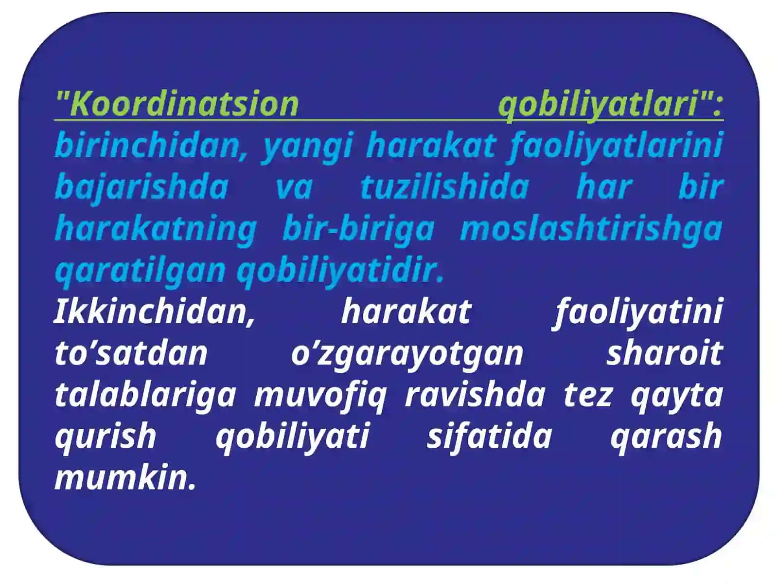 3-mavzu:Jismoniy sifatlarini rivojlantirish va tarbiyalash 2