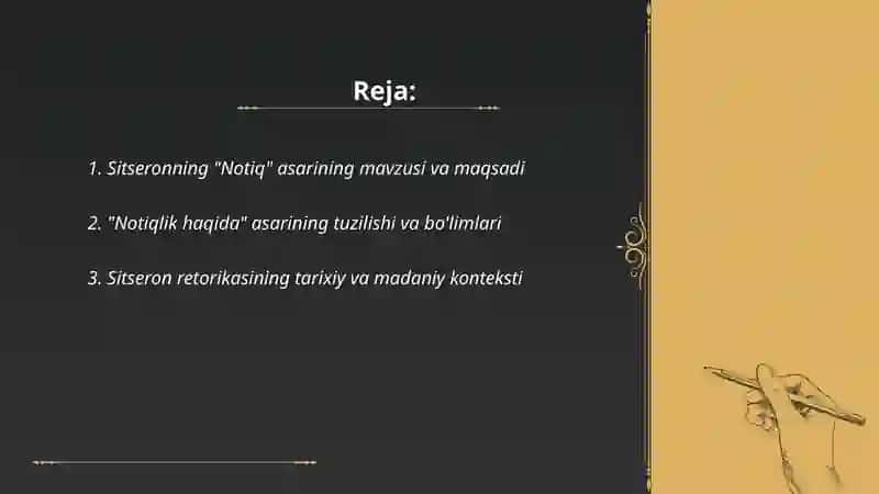 Sitseronning "Notiq" va "Notiqlik haqida"asari 2