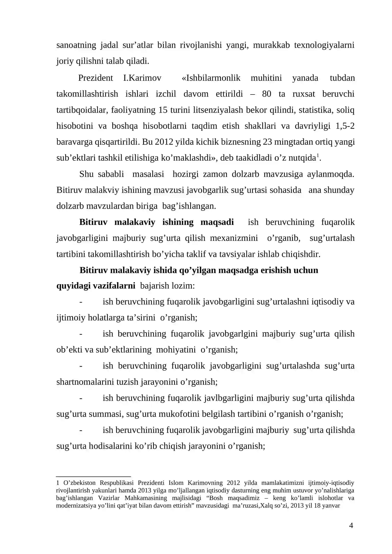 Ish beruvchining fuqarolik javobgarligini majburiy sug’urta qilish mexanizmini 2