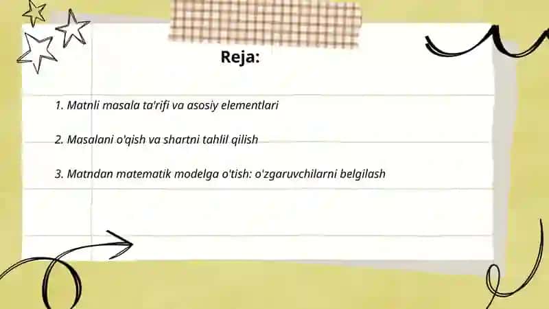 Matnli masalalar yechish 2